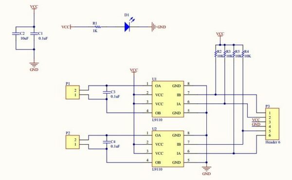 L9110S Драйвер L9110S на 2 двигателя, H-мост для Arduino H-bridge Stepper & DC motor Driver Controller Board — изображение 2