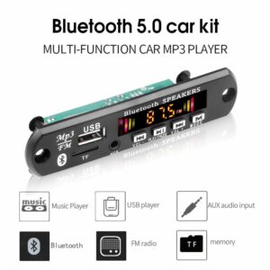 MP3 декодер плата Bluetooth5.0 Автомобильный MP3-плеер USB Запись громкой связи модуль FM AUX радио Питание от 5 - 18 Вольт 2*25 Вт усилитель