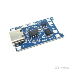 USB зарядное устр.-во для лит. батарей 3,7В, Imax 1A, TP4056 с защитой батареи, разьем type-c USB