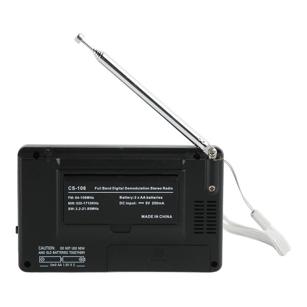 Всеволновый цифровой радиопремник CS-106 FM 64-108/ДВ/СВ/КВ FM MW SW — изображение 3