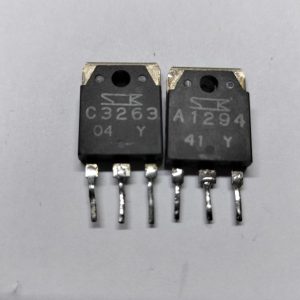 Транзисторы 2SA1294 + 2SC3263 (пара) PNP+NPN 230 В, 15 А, 130 Вт, производитель: Sanken Semiconductors, корпус: MT-100 (TO3P)