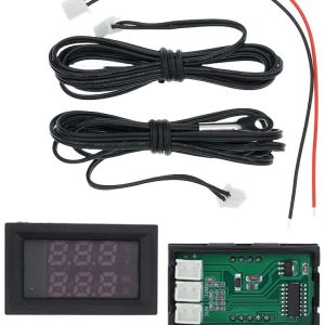 Вольтметр+2 термометра DC Voltage thermometer 0.56 3 Bit 4-30V Voltmeter Red and Blue LED Digital Thermometer Dual NTC Waterproof Probe