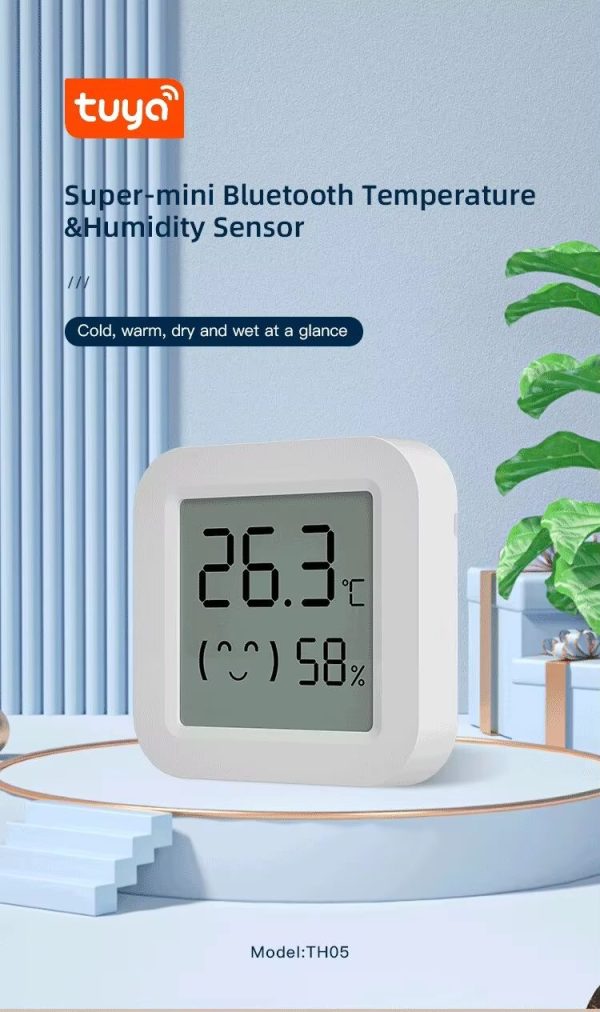 Термометр гигрометр для умного дома TH05 Bluetooth Tuya Temperature Humidity Sensor Mini LCD Display Compatible with Bluetooth APP Remote Control Thermometer Hygrometer