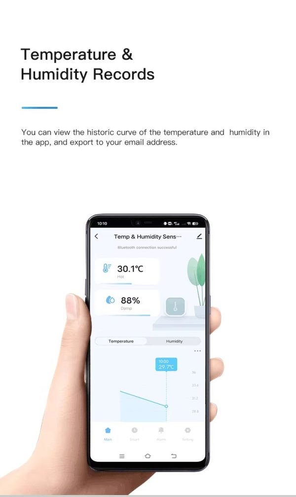 Термометр гигрометр для умного дома TH05 Bluetooth Tuya Temperature Humidity Sensor Mini LCD Display Compatible with Bluetooth APP Remote Control Thermometer Hygrometer — изображение 3